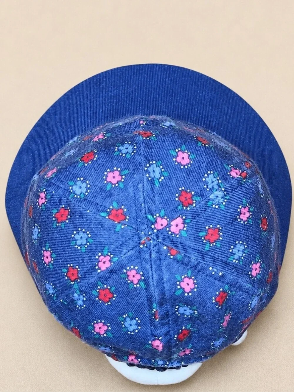 Rare VTG 1996 Gymboree Raunbow Label Blue Floral Baby Hat Cap